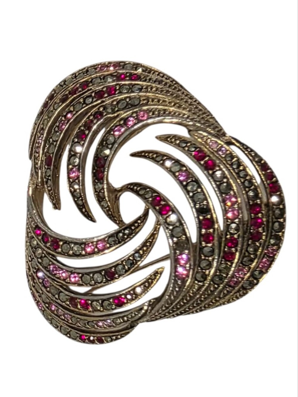 Les Bernard Rhinestone & Marcasite Brooch